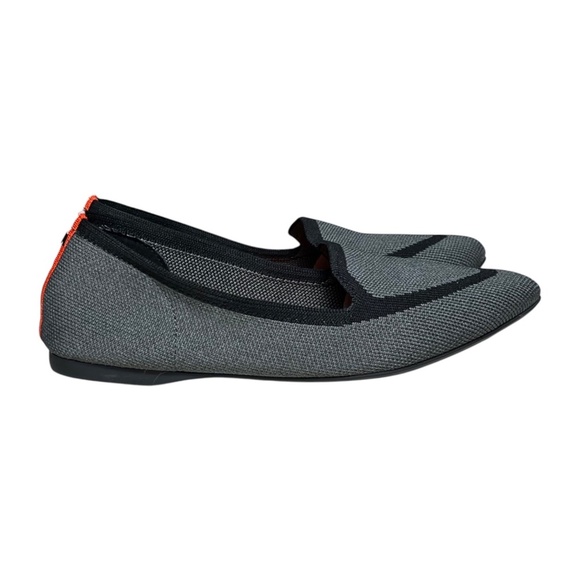 Birdies Blackbird Flats Loafers Gray Black Point Knit Comfort Work Casual Size 6 - Picture 1 of 14